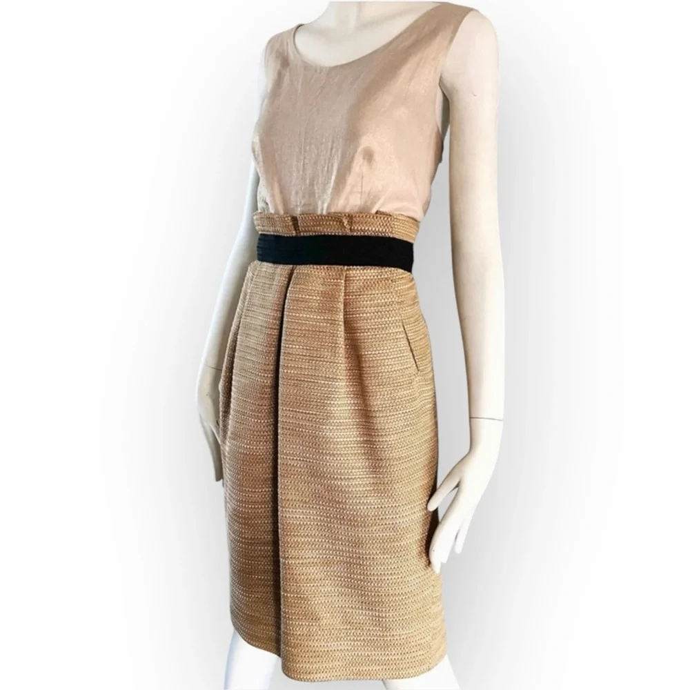 DOLCE & GABBANA Vintage Gold Metallic Dress, Size 44 IT (8 US) - Picture 2 of 16